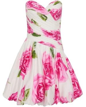 Aje. Olea Floral Strapless Mini Dress - Pink