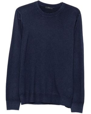 Fay Crew-Neck Long-Sleeve Sweater - Blue