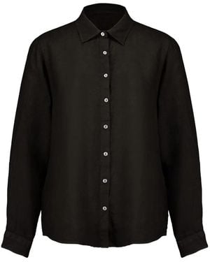 120% Lino Long-Sleeve Shirt - Black