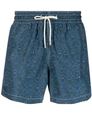 ARRELS Barcelona Badeshorts Mit Smiley-Print - Blau
