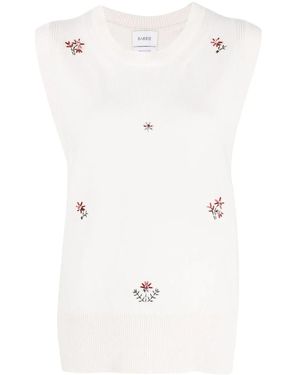 Barrie フローラル カシミアトップ - ホワイト