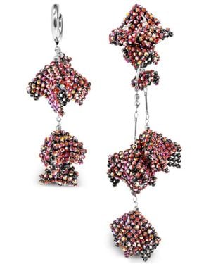 Isabel Marant Pendientes Asimétricos Con Detalles De Cristal - Blanco