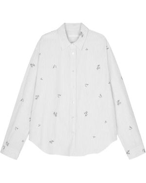 JNBY Embroidery-Striped Shirt - White
