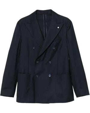 L.B.M. 1911 Blazer Croisé À Revers Pointus - Blue