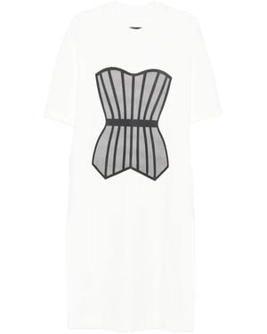 Hamza Kleid mit Print - Weiß