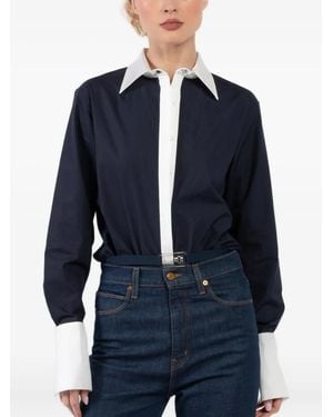 Brandon Maxwell Body Bradshaw Con Cuello En Contraste - Azul