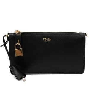 Prada Umhängetasche Aus Saffiano-Leder - Schwarz