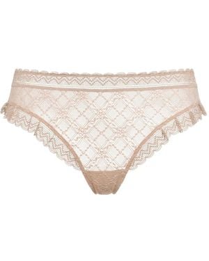 Eres Lili Ruffled Lace Tanga - Natural