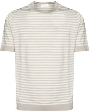 FILIPPO DE LAURENTIIS Gestreiftes T-Shirt - Weiß