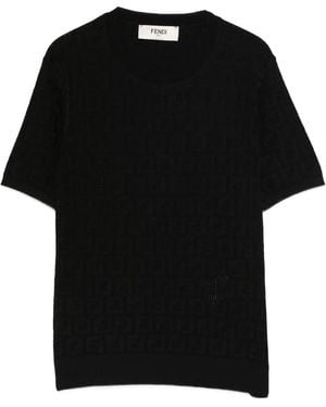 Fendi Ff Knitted Jumper - Black