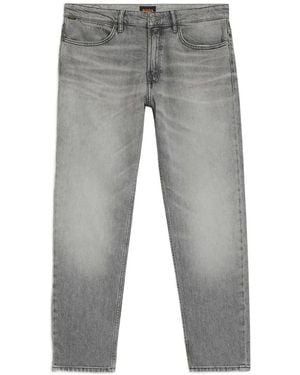 BOSS Faded-Effect Straight-Leg Jeans - Grey