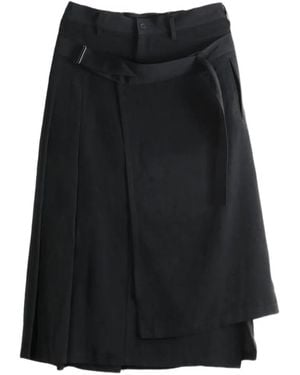 Yohji Yamamoto Midirock Im Layering-Look - Schwarz