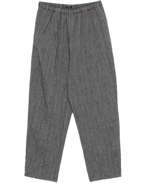 Apuntob Pantaloni A Righe Con Vita Elasticizzata - Grigio