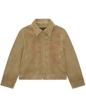Fortela Rhode Zip Suede Leather Jacket - Natural