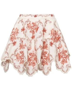 Agua Bendita Retrato Florero Embroidered Mini Skirt
