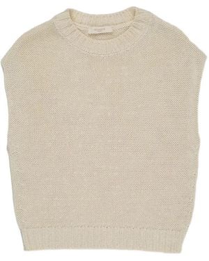 Zanone Crew-Neck Knitted Vest - Natural