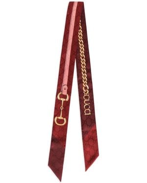 Gucci Pañuelo De Seda Estampado - Rojo