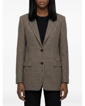 Tagliatore Bertha Checked Blazer - Brown