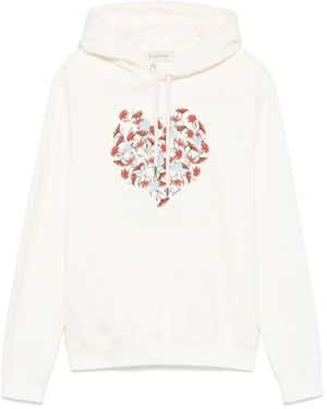 Lanvin Floral-Print Hoodie - White