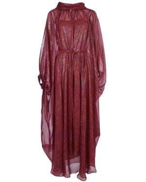 Baruni Zahra Tie-Waist Maxi Dress - Red