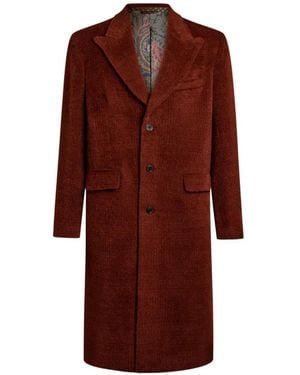 Etro Check-Texture Coat - Red