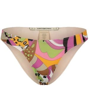 Paramidonna Chiara Abstract-Print Bikini Bottoms - White