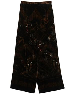 Pierre Louis Mascia Kanpur Dragon-Print Trousers - Black