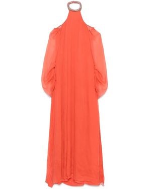 Amen Silk Chiffon Maxi Dress - Red