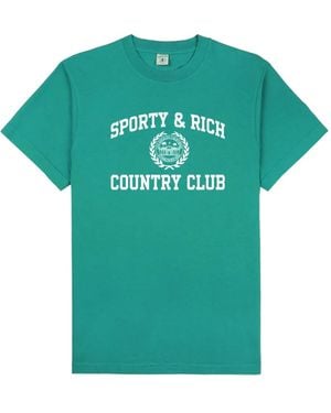 Sporty & Rich Graphic-Print Cropped T-Shirt - Green