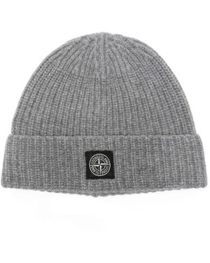 Stone Island Gorro con parche del logo - Gris