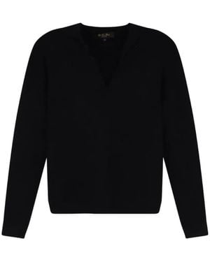 Loro Piana Siena V-Neck Sweater - Black