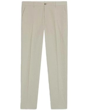 BOSS Seersucker-Textured Tapered Pants - White