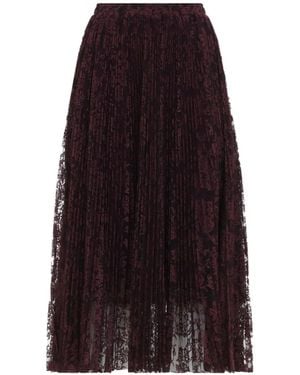 Ermanno Scervino Falda Midi Plisada Con Capa De Encaje - Morado