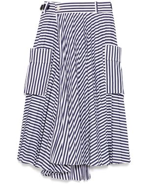 Sacai ストラップパターン プリーツスカート - ブルー