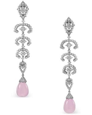 Anabela Chan 14K And Rhodium Vermeil Scallop Lace Kunzite And Diamond Earrings - White