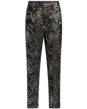 Etro Cropped-Hose Aus Jacquard Mit Damast-Motiv - Grau