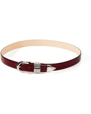 DEHANCHE Hollyhock-Buckle Calf-Leather Belt - White