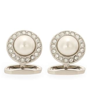 Dolce & Gabbana Embellished Dome Cufflinks - Natural