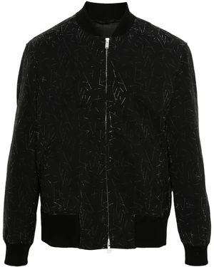Lardini ラインストーン ボンバージャケット - ブラック