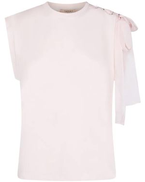 Twinset Bow-Detail T-Shirt - Pink