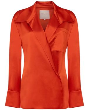ROKSANDA Jana Wrap-Style Satin-Finish Blouse - Red