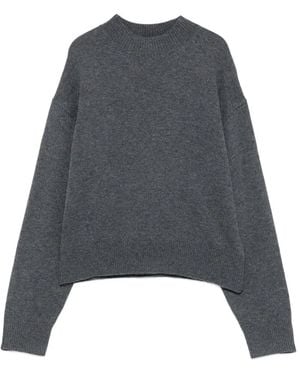 Pinko Stehkragen-Pullover Mit Geripptem Saum - Grau