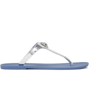 Kurt Geiger Maddison Metallic-Detail Thong Sandals - White