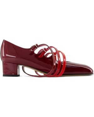CAREL PARIS Spaghetti Patent Leather Court Shoes - Red