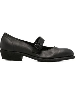 Guidi Buckle-Strap Loafers - Black