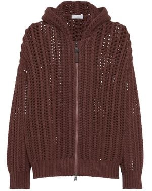 Brunello Cucinelli Open-Knit Cardigan - Brown
