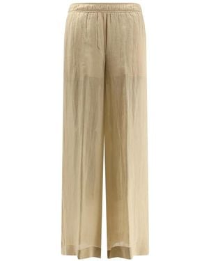 Nude Wide-Leg Elasticated-Waistband Trousers - Natural