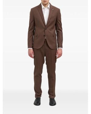 Daniele Alessandrini Pin-Detail Single-Breasted Suit - Brown