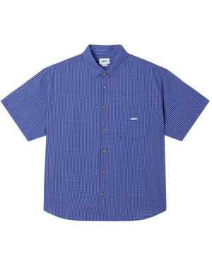 Obey Bigwig Frank Gingham Short-Sleeve Shirt - Blue