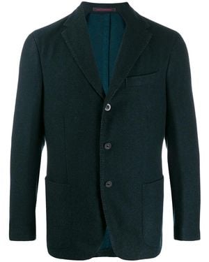 The Gigi Single-Breasted Textured Blazer - Blue